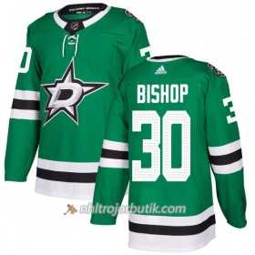 Män Ishockey Dallas Stars Jacket Tröja Ben Bishop 30 Adidas 2017-2018 Kelly Grön Authentic